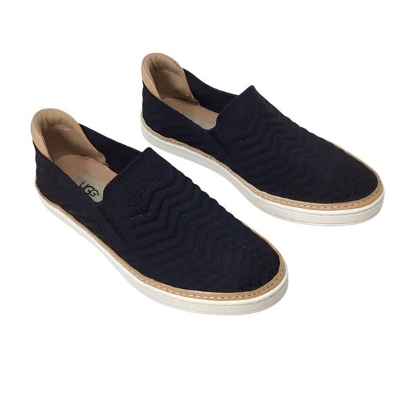 UGG Shoes - UGG Sammy Chevron Black Loafer Slip On Shoes Stretch 1102560 Size 7 Comfort